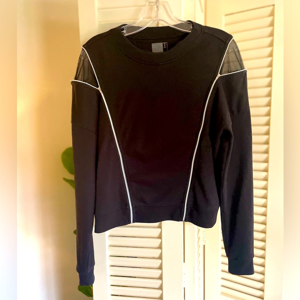 Lucky in Love Essentials Zips Are Sealed Jacket in black. Size small